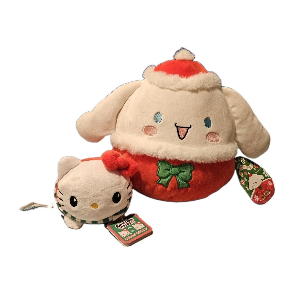 Sanrio Christmas Plush Lot Cinnamoroll‎ Squishmallows Hello Kitty Reversible NWT